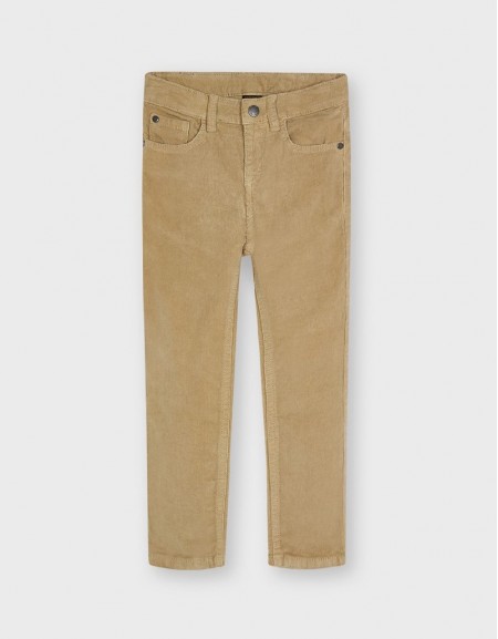 Brown Basic Slim Fit Cord Trousers
