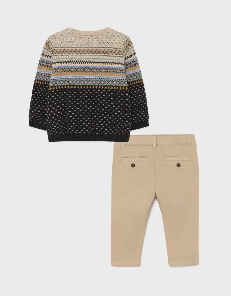 Hazelnut Jacquard Sweater & Pants Set