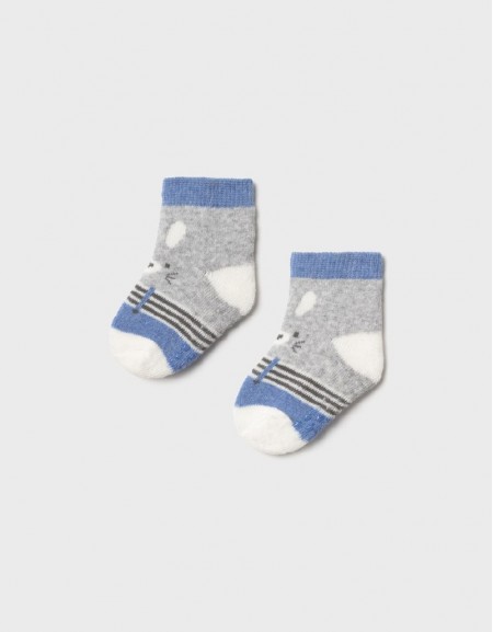 Gray-Sky Non-Slip Socks