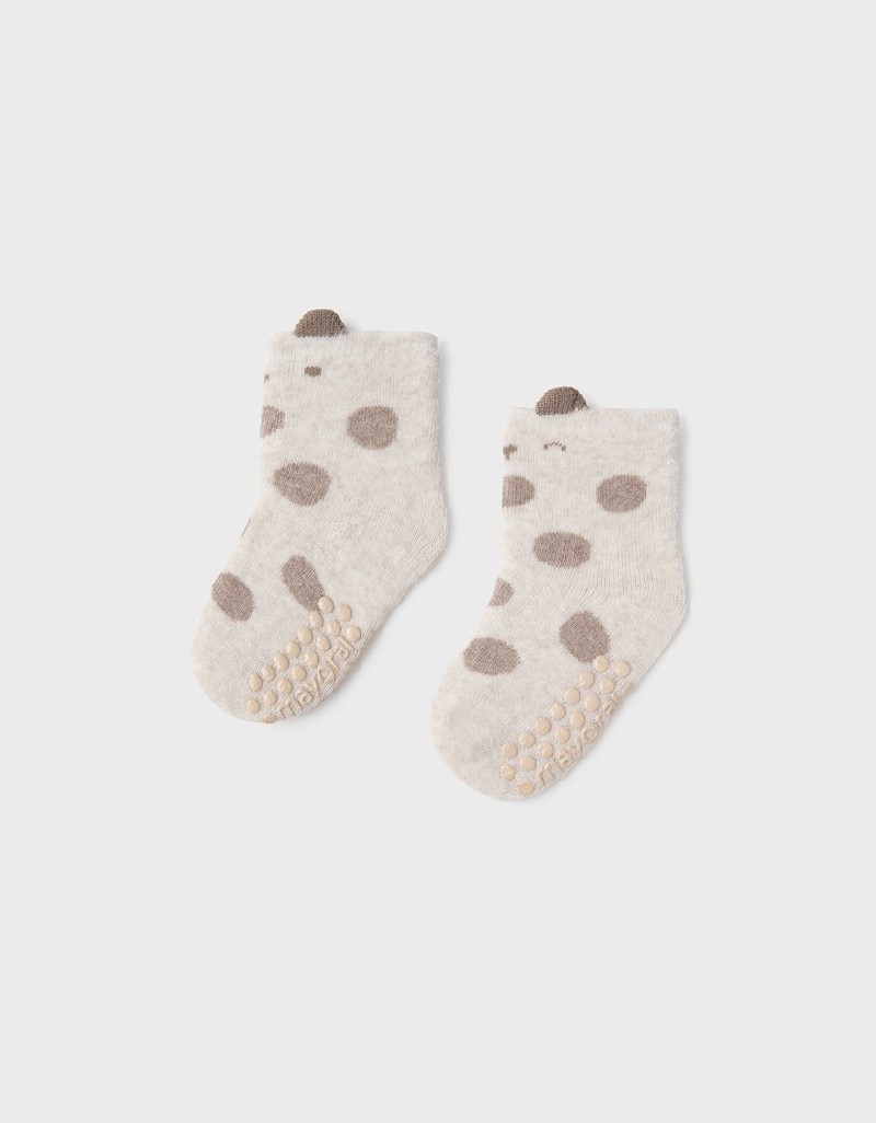 Cream Vigo Non-Slip Socks