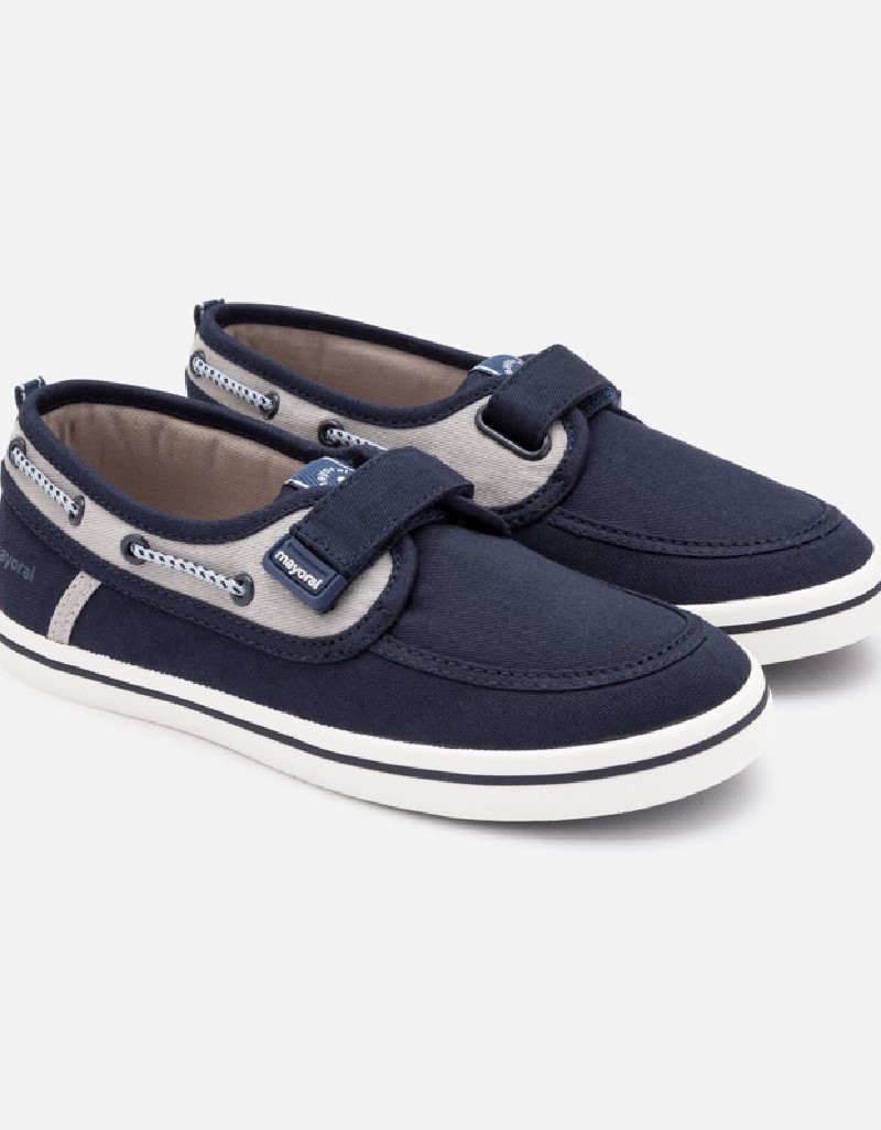 Navy Boat fabric shoes