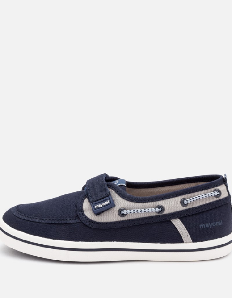 Navy Boat fabric shoes