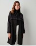 Black Fabric Mix Trench Coat