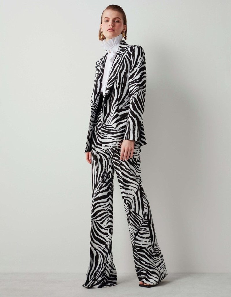 Black Zebra Pattern Blazer
