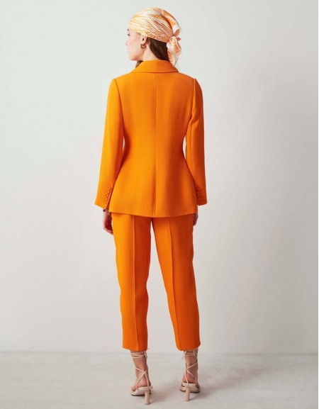 Orange Blazer With Button Accessories