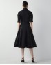 Black Floral Embroidered Midi Shirt Dress