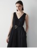 Black Fabric Mix Metal Accessories Dress