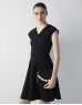 Black Pleated And Flounce Mini Dress
