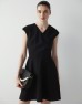 Black Pleated And Flounce Mini Dress
