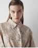 Beige Metal Accessory Flower Pattern Dress