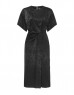 Black Shiny Jacquard Midi Dress