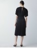 Black Shiny Jacquard Midi Dress