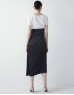 Black Knitwear Mix Midi Satin Dress
