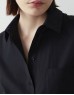 Black Comfy Cut Poplin Shirt Dress