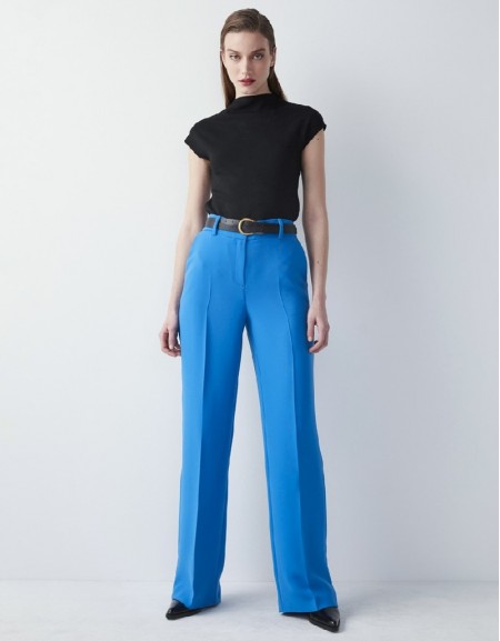 Blue Wide Leg Fit Trousers