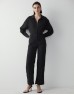 Black Textured Wide Leg Fit Trousers