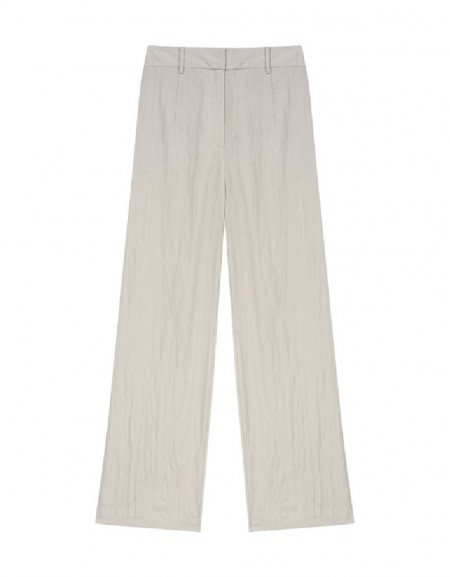 Stone Textured Wide Leg Fit Trousers