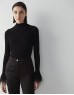 Black Textured Snap Accessory Trousers