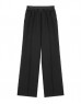 Black Satin Detailed Waist Elastic Trousers