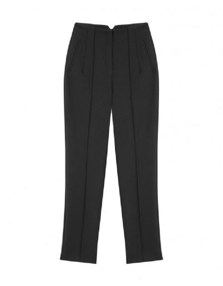 Black Carrot Fit Stitch Detail Trousers