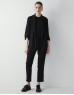 Black Slim Blazer With Monogram Button Accessory