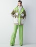 Bright Green Colorblock Adjustable Waist Coat