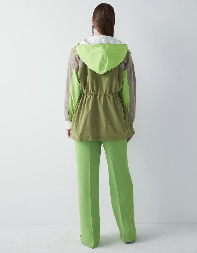 Bright Green Colorblock Adjustable Waist Coat