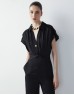 Black Low Back Draped Jumpsuit