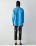 Bright Blue Slogan Embroidered Oversize Shirt