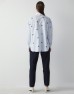 Blue Silk Embroidered Striped Poplin Shirt