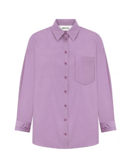 Cyclamen Embroidered Pocket Detailed Shirt