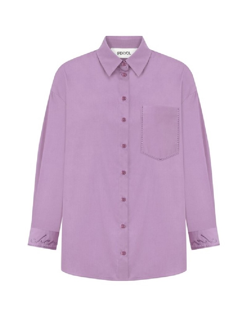 Cyclamen Embroidered Pocket Detailed Shirt