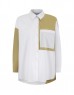 White Colorblock Comfy Cut Shirt