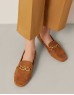 Beige Metal Buckle Loafer
