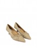Beige Cross Band Detailed Heeled Shoes