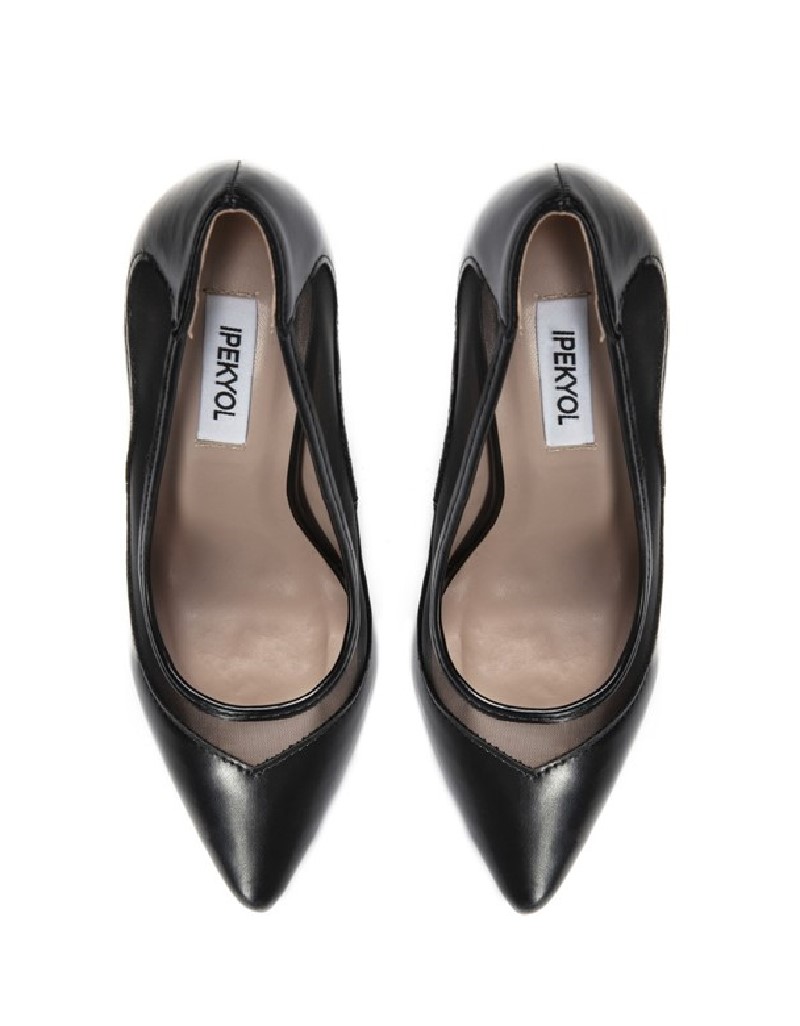 Black Transparent Detailed Heeled Shoes