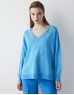 Blue Transparent Striped Knitwear