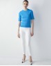 Blue Button Accessory Ribbed Collar Knitwear