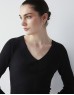 Black Ribbed V Neck Knitwear