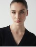 Black Metal Accessory V-Neck Knitwear