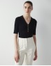 Black Metal Accessory V-Neck Knitwear