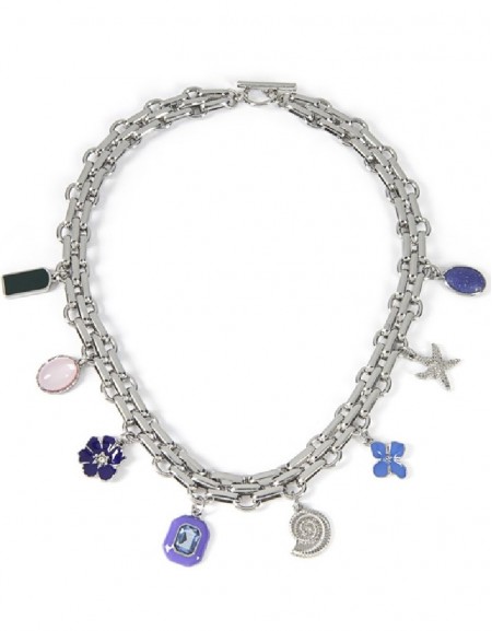 Silver Mixed Pendant Necklace