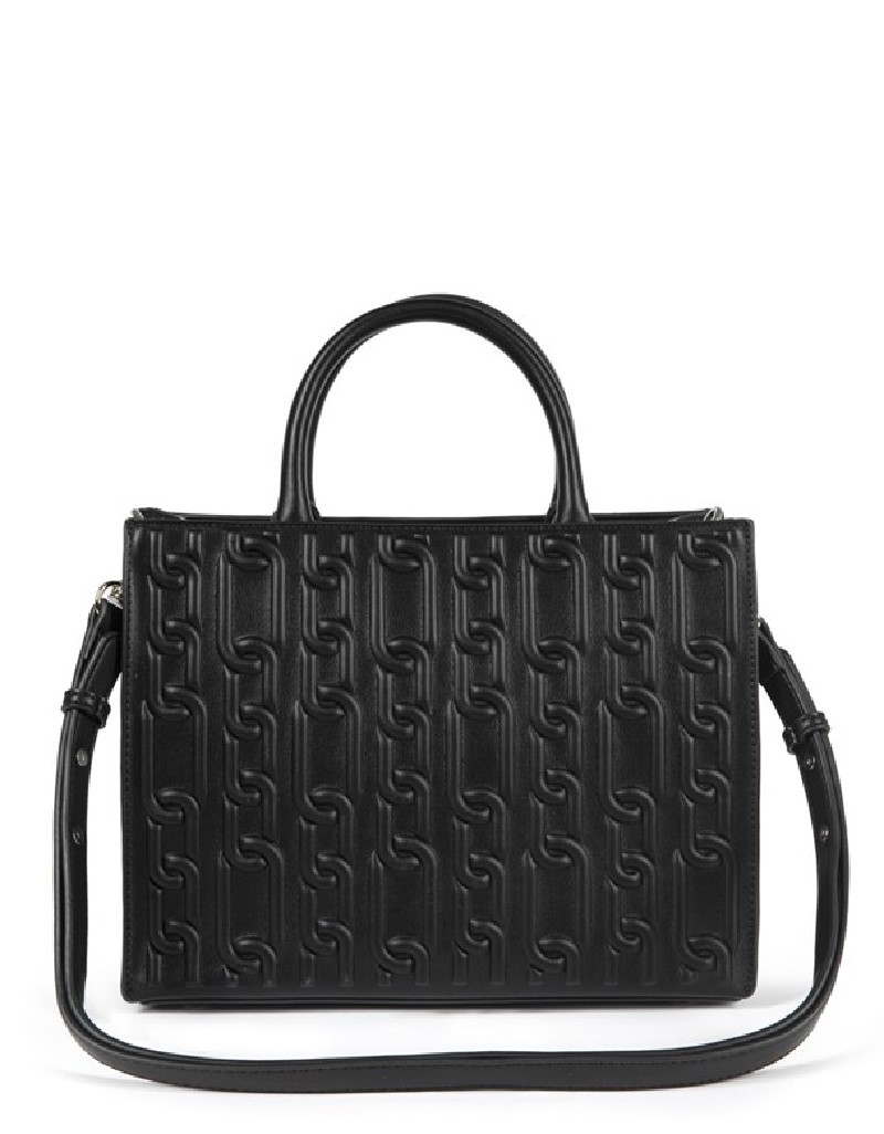 Black Textured Leather Look Bag