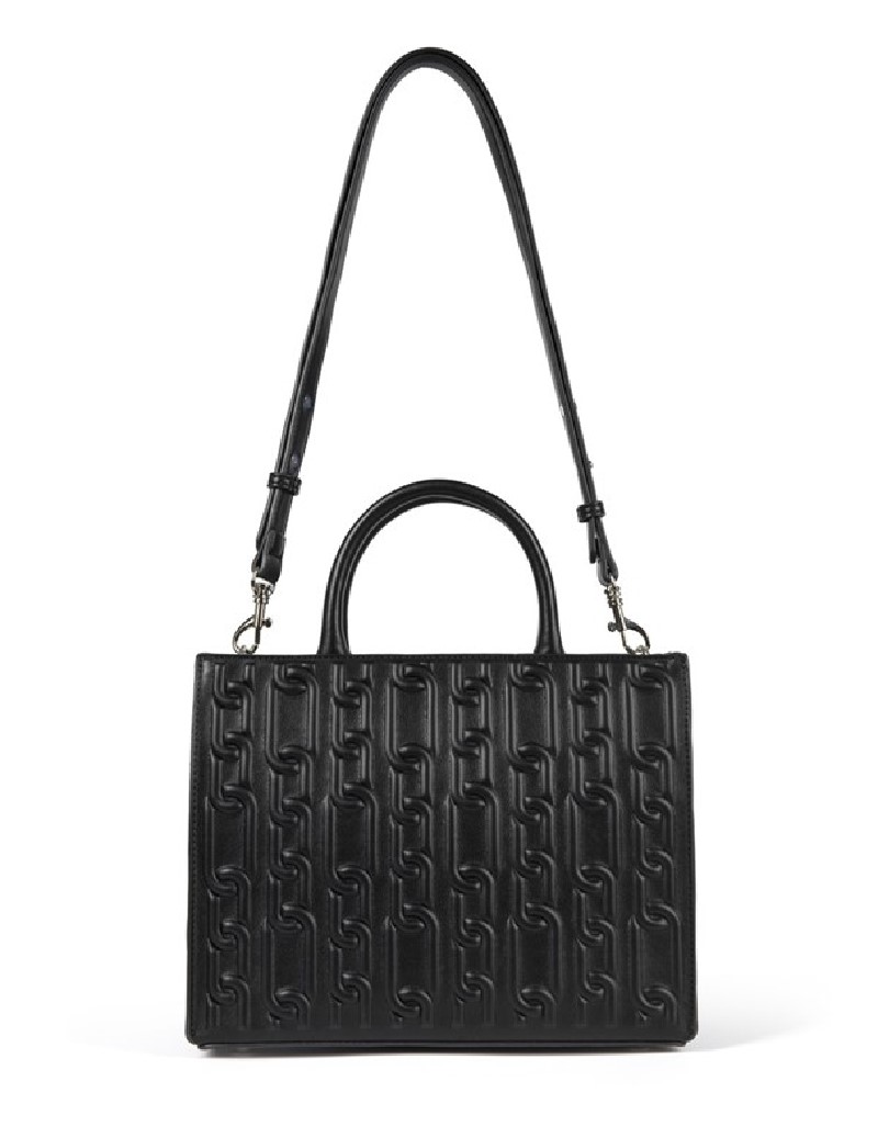 Black Textured Leather Look Bag