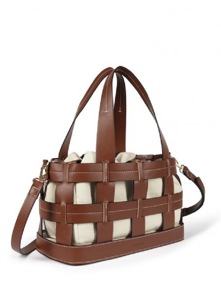 Rust Leather Look Tote Bag