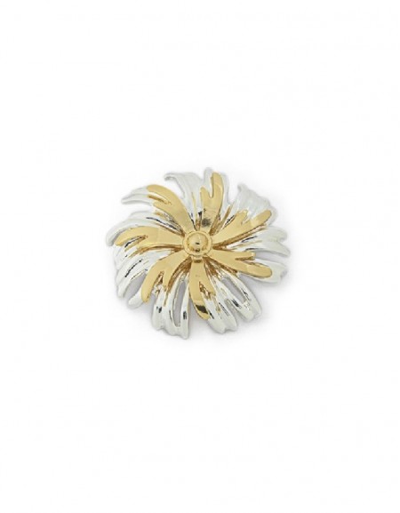 Gold Double Color Metal Brooch