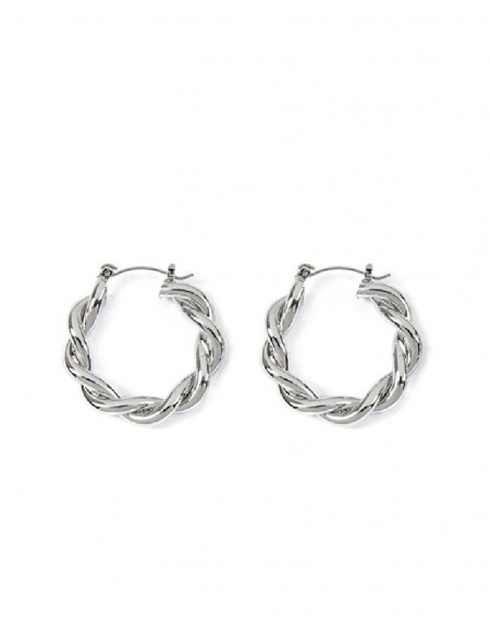Silver Spiral Hoop Earrings