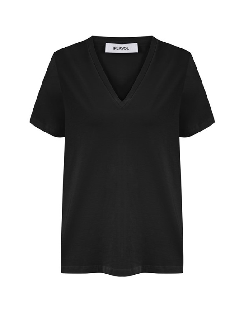 Black V-Neck Basic T-Shirt