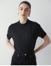 Black High Collar Basic T-Shirt