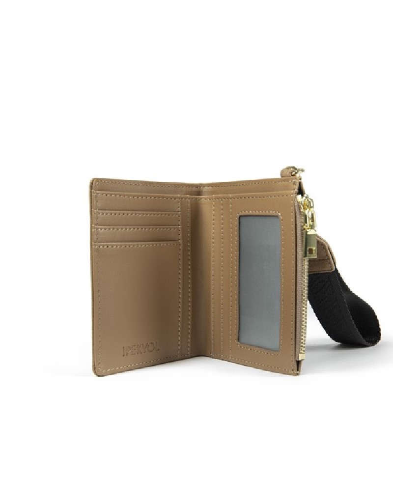 Beige Monogram Pattern Wallet